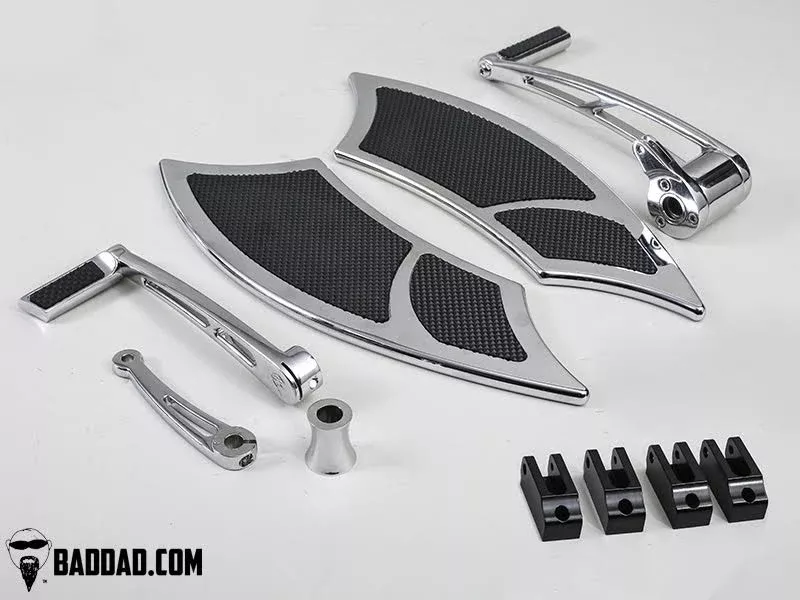 Bad Dad Chrome Forward Controls Toe Shifter 992 Floorboard Kit Harley FL 81137-2