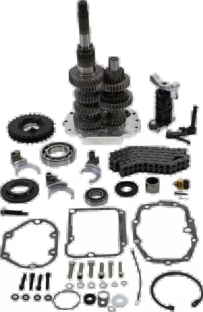 Baker Drivetrain Direct Drive Gear Set - 6-Speed - Polished - '90-'97 Harley-Davidson - DD6-411-02