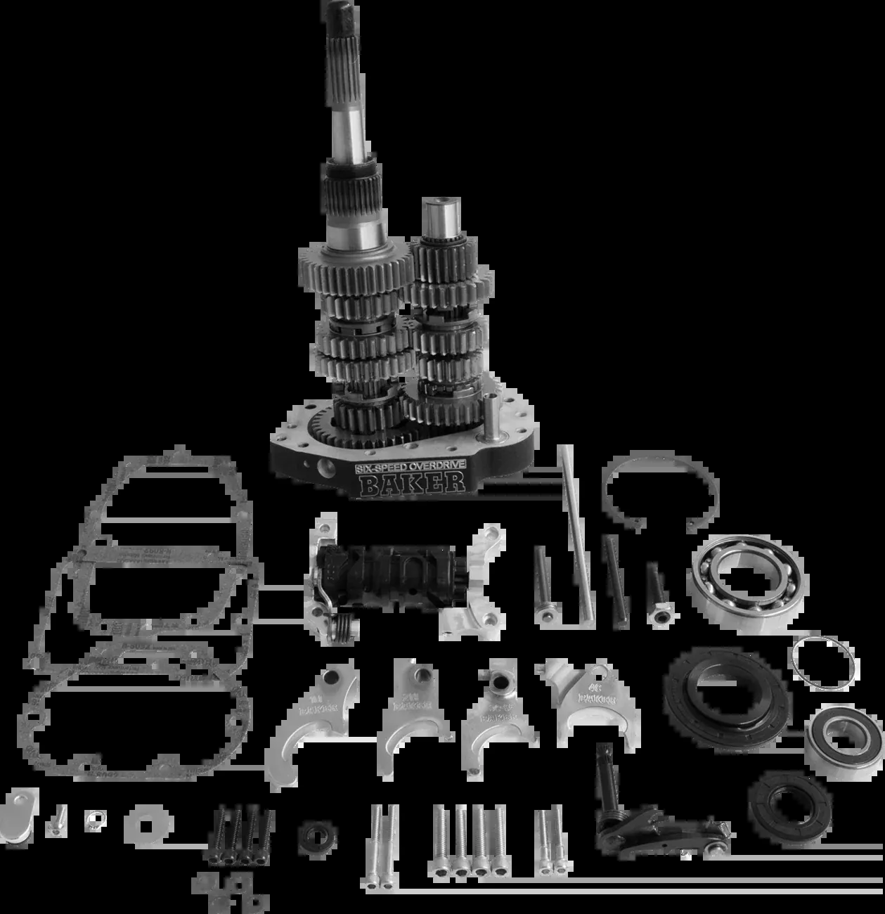 Baker Drivetrain Gear Set - Overdrive/6-Speed - Black - '00-'06 Harley-Davidson - OD6-401P-03