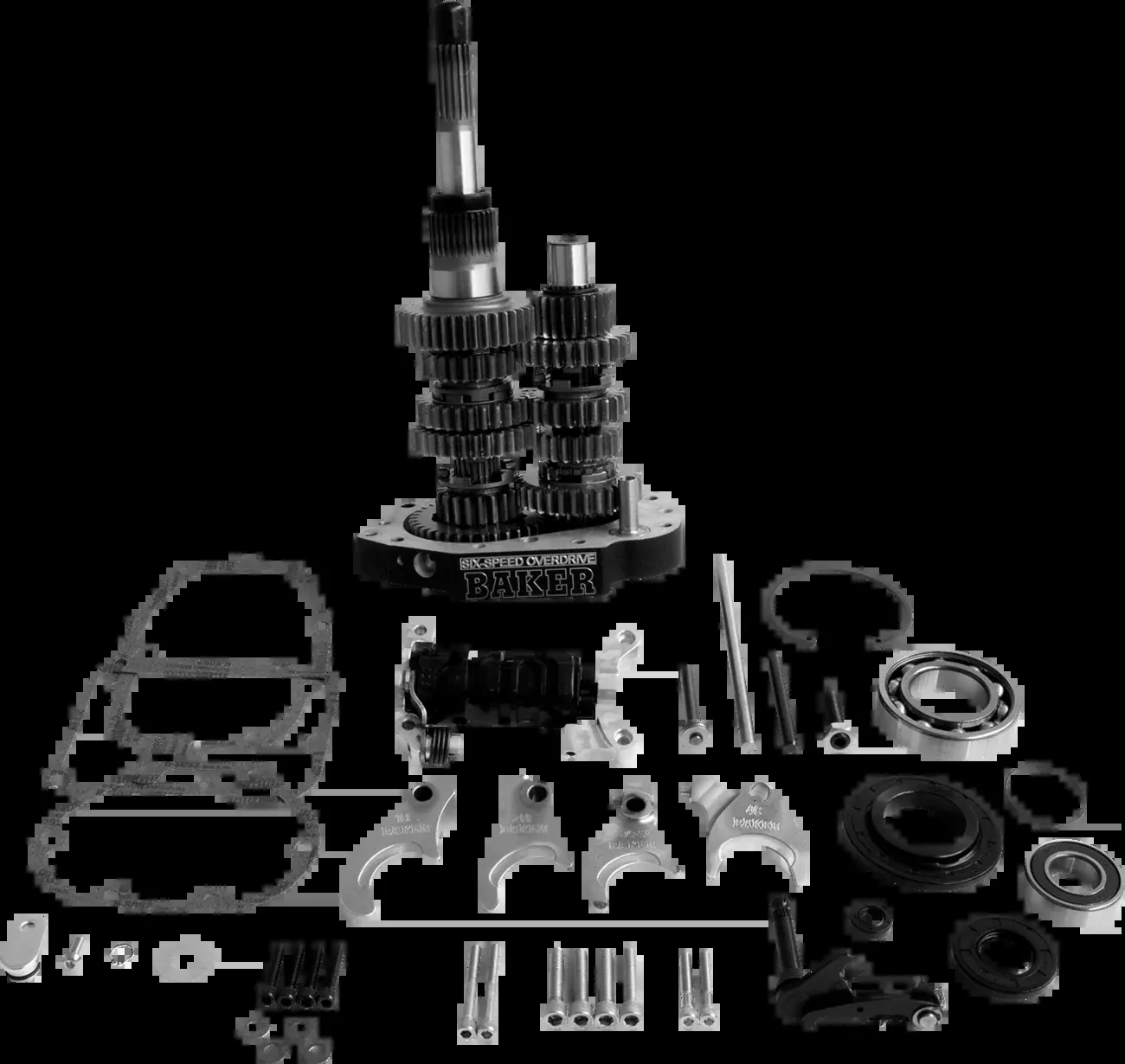 Baker Drivetrain Gear Set - Overdrive/6-Speed - Black - '90-'97 Harley-Davidson - OD6-401-03