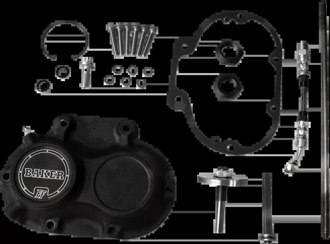 Baker Drivetrain Transmission Side Cover Assembly - Function-Formed™ - Black - M8 - M8-10603-A