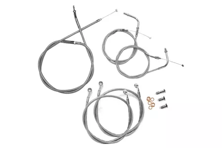 Baron Stainless Handlebar Cable & Line Kit for V-Star 1300'07-12 -18"-20" Bars