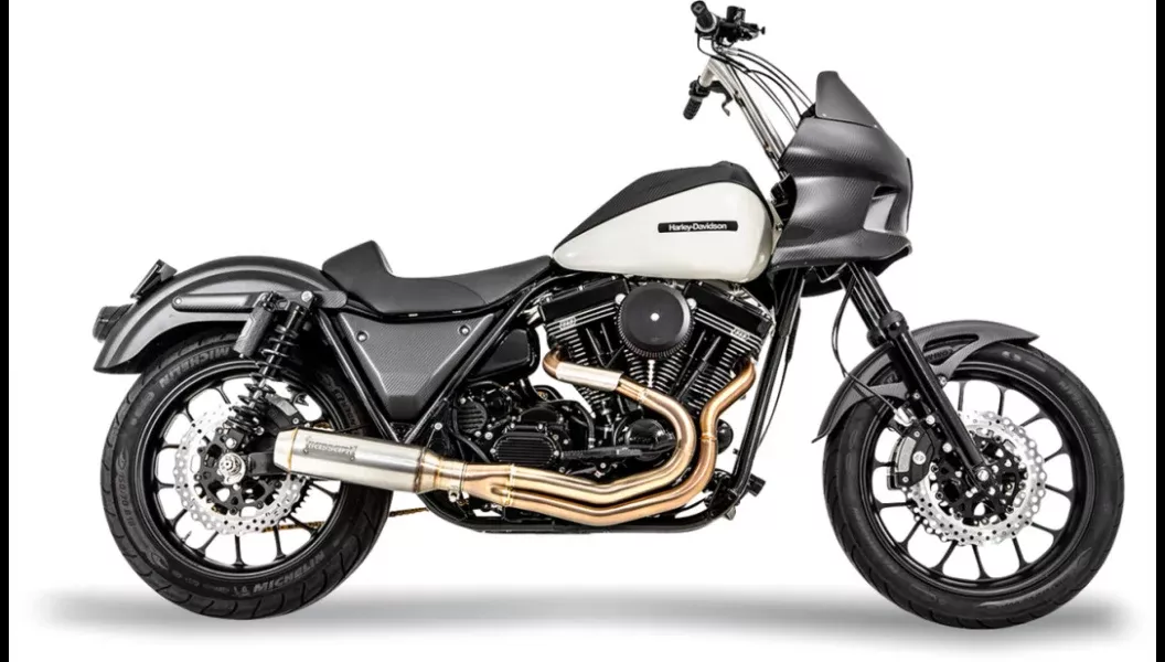 Bassani 2:1 Exhaust System with Super Biker Muffler 4 Harley 84-94 99-00 FXR