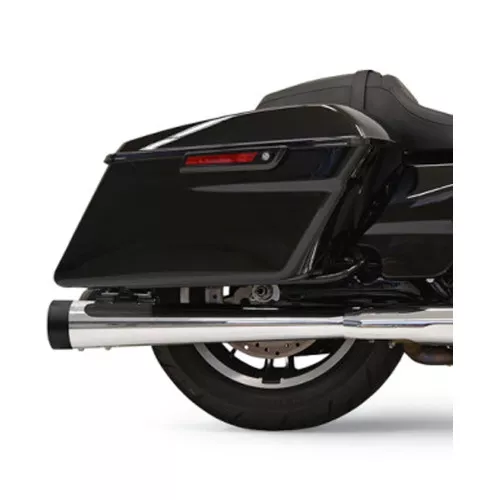 Bassani 4" DNT Megaphone Mufflers w/ Accoustically Tuned Baffle for 2017-2023 Harley Touring - Black/Black Caps