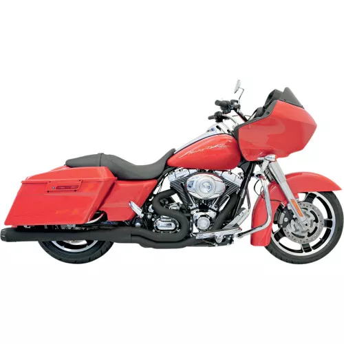 Bassani B4 2-into-1 Exhaust System for 1995-2016 Harley Touring - Megaphone Muffler - Black