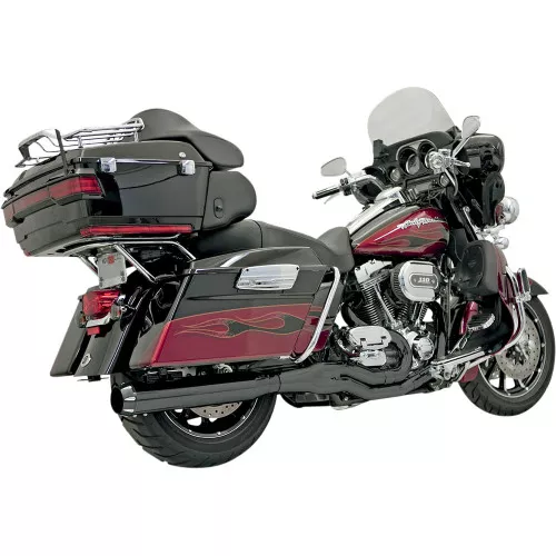 Bassani B4 2-into-1 Exhaust System for 1995-2016 Harley Touring - Straight Muffler - Black