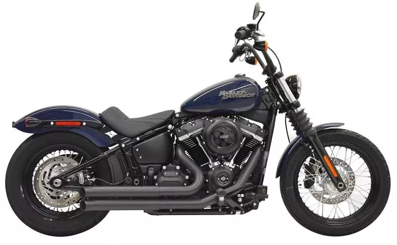 Bassani Black Slash Cut Pro Street 2 into 2 Exhaust System Softail M8 18-Up