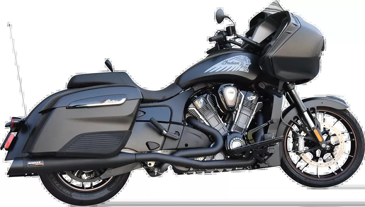 Bassani Black True Dual Exhaust System for 2020-2025 Indian Challenger Limited