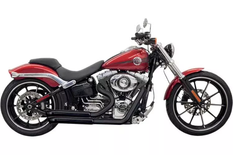 Bassani Pro Street Exhaust System for Harley Davidson Rocker & '13-17 Breakout Turn Out Style Chrome