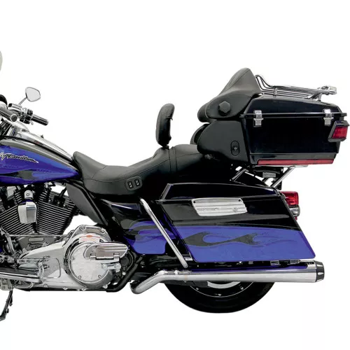 Bassani Pseudo Left-Side Road Rage II Muffler for 2009-2016 Harley Touring -Chrome