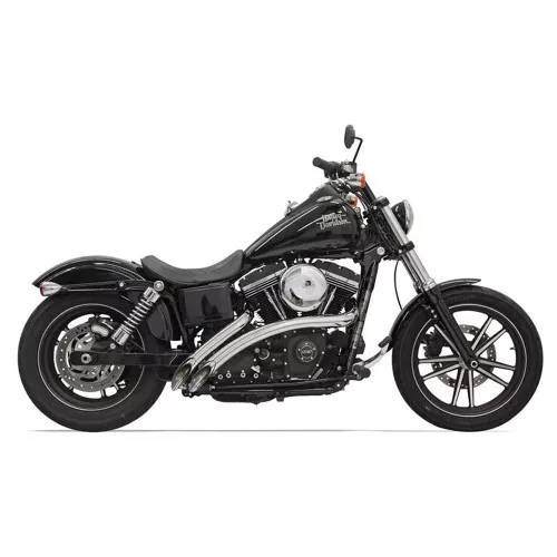 Bassani Radial Sweepers Exhaust for Harley Softail & Dyna- Chrome / Chrome Shields