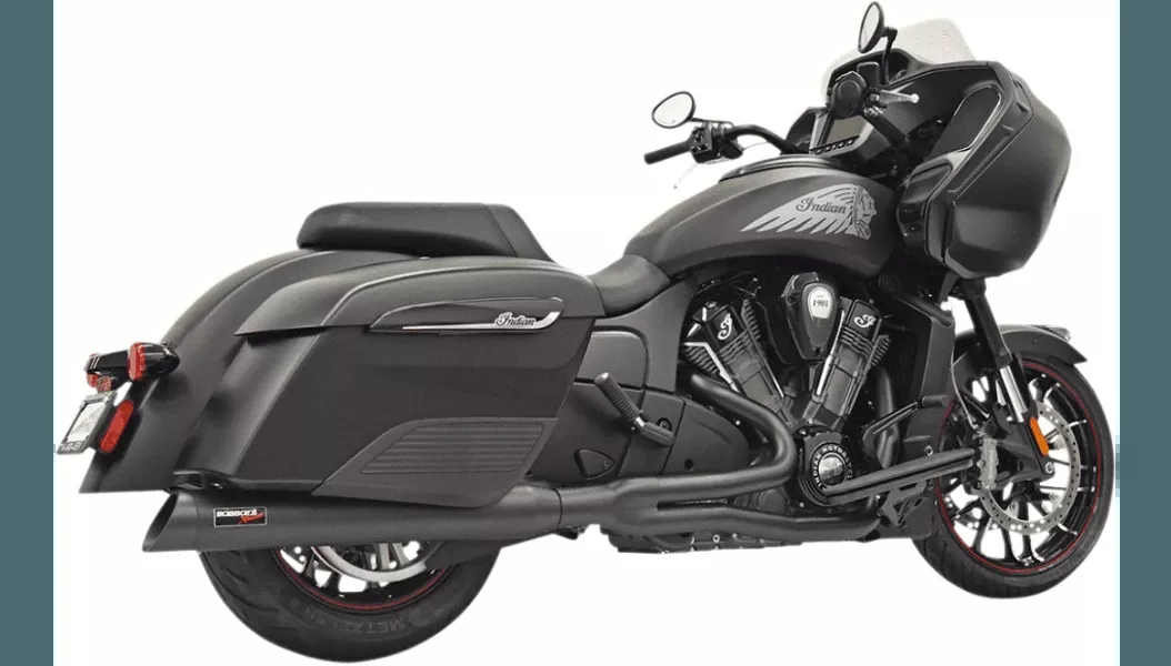 Bassani Road Rage 2 into 1 Exhaust for '20-Up Indian Challenger, Pursuit - Black