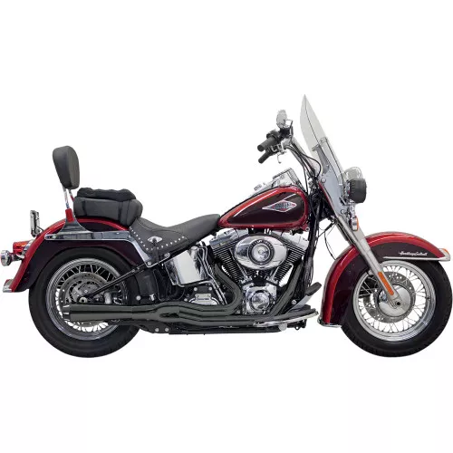 Bassani Road Rage II Mega Power Exhaust for 1986-2017 Harley Softails - Black
