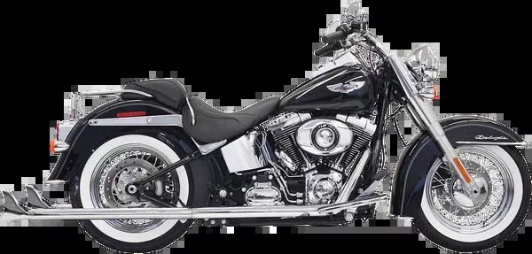 Bassani Xhaust True Duals Exhaust System With Fishtail Mufflers — With Baffles