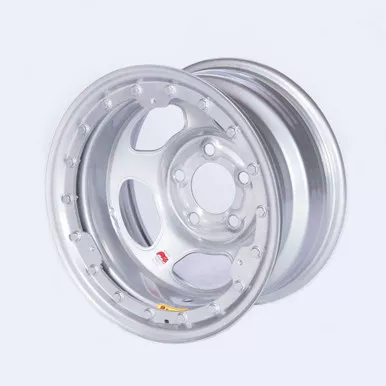 Bassett 15x8 IMCA Silver Beadlock Inertia 5x5 4in 58A54ISLK