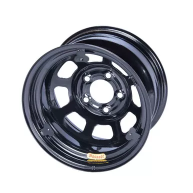 Bassett 15x8 IMCA Wheel D-Hole Black 5x5 w/ Tabs 58D52IRING