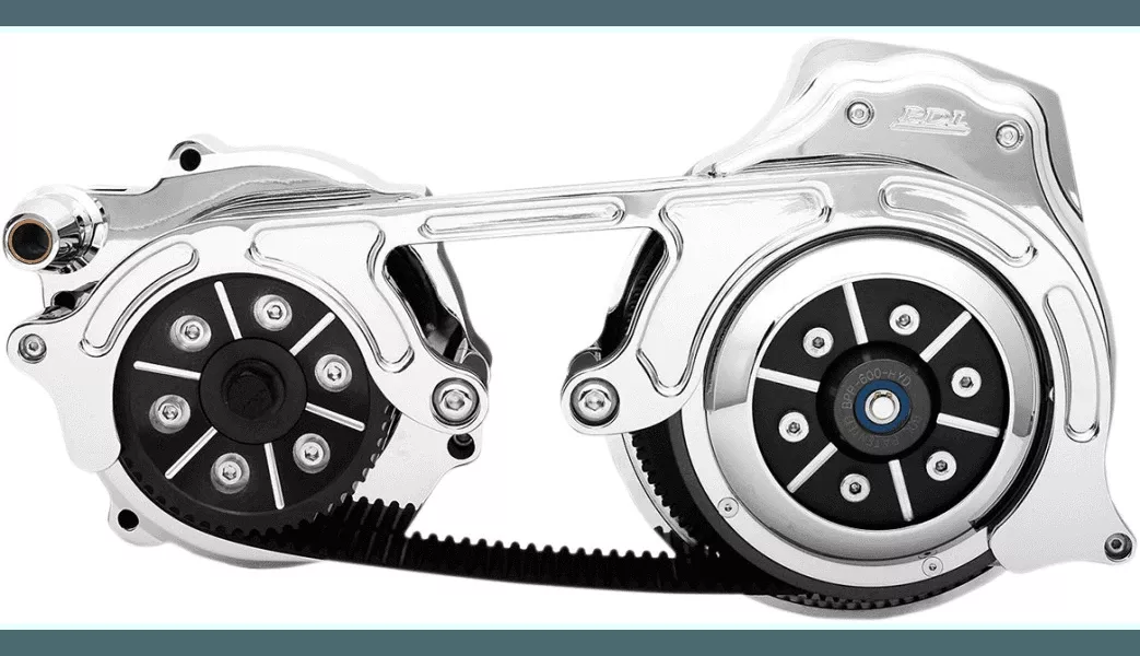 BDL 2" Open Belt Drive Kit with 2-Piece Motor Plate for '17-20 Harley Davidson Touring Models w/ Hydraulic Clutch - Chrome