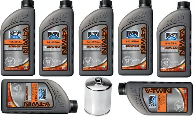 Bel Ray Oil Change Kit & Chrome Filter fits 1999-2016 Harley Touring Models