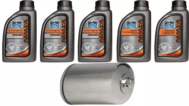 Bel-Ray Synthetic Oil Change Kit & Chrome Filter 1985-2022 Harley Sportster XL