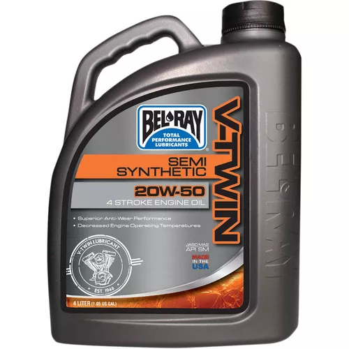 Bel-Ray V-Twin Semi-Synthetic 20W50 Motor Oil - 4 Liter