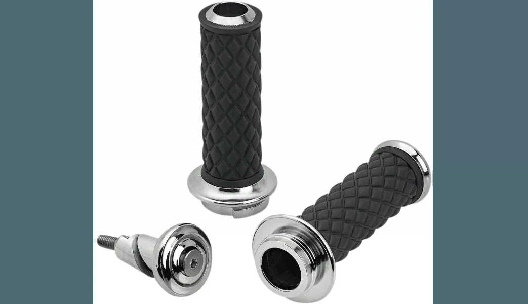 Biltwell Alumicore 1" Grips for TBW Harley Davidson Touring and Softail Models '08-23 - Chrome