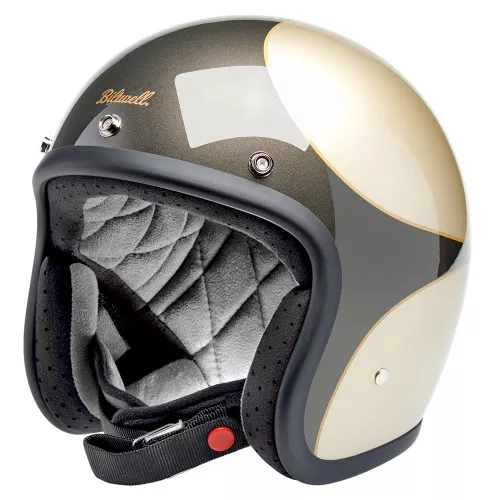 Biltwell Bonanza Helmet - Scallop Metallic Charcoal/Champagne