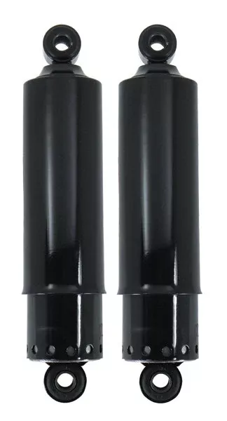 Black 12" Covered Rear Shock Absorbers 73-86 Harley Big Twin Repl 54509-73A