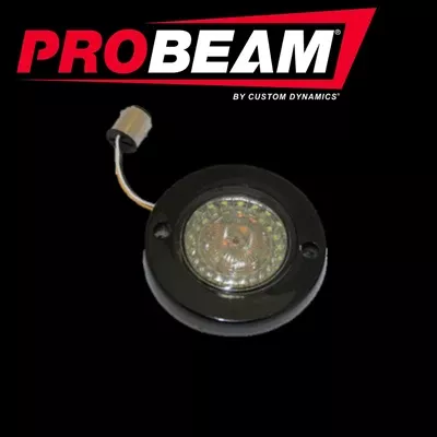 Black PROBEAM LED Flat Bezel Front Turn Signals Amber White Dynamic Ringz