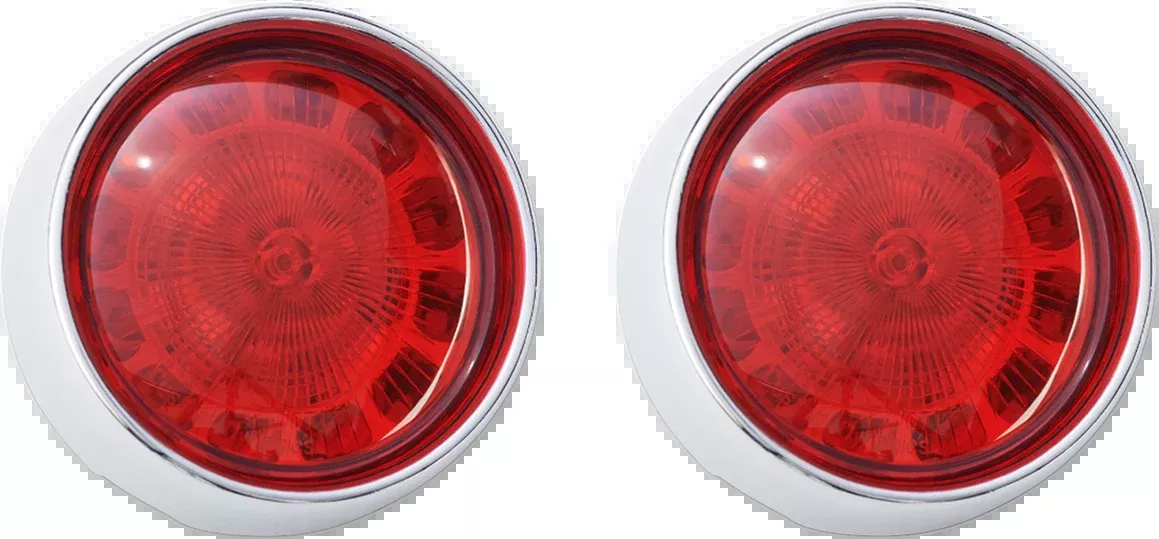 Bullet Turn Signal 1156 - Chrome - Red Lens