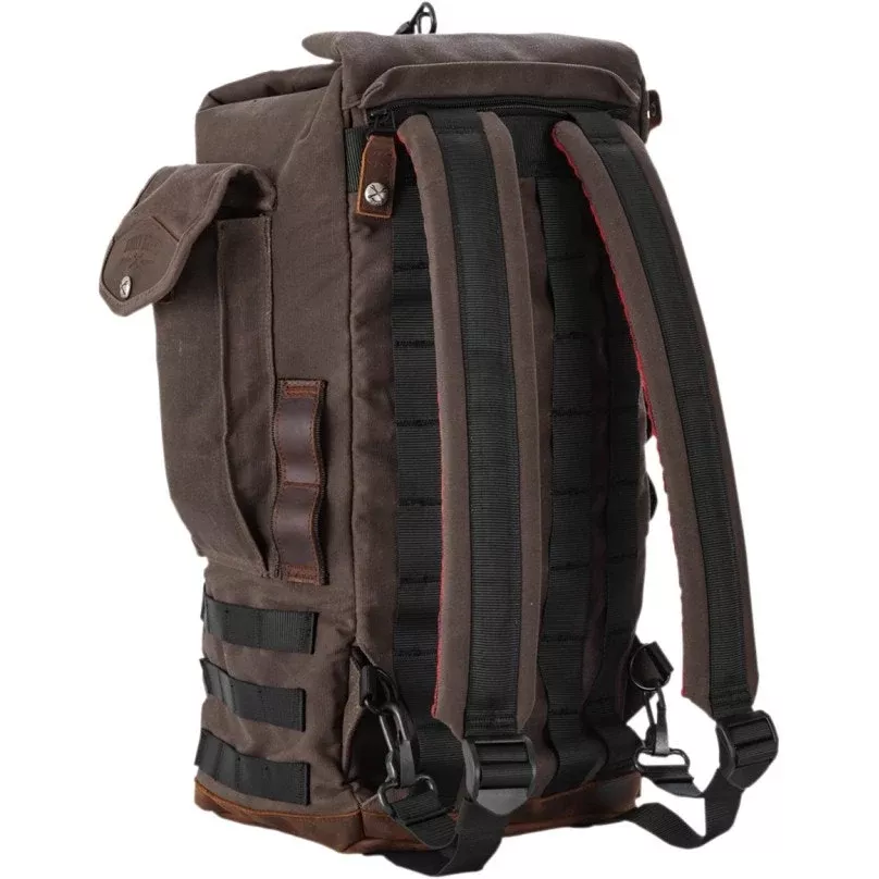 Burly Brand B15-1013D Dark Oak Brown Motorcycle Sissy Bar Cargo Bag Backpack