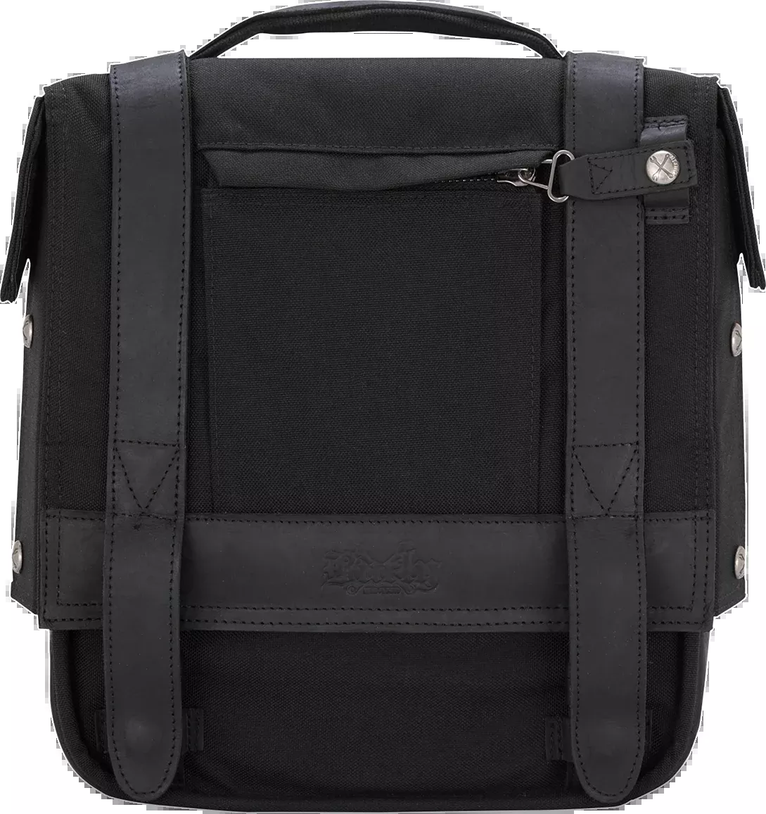 Burly Brand Voyager Cordura Black Leather Universal Motorcycle Saddlebag