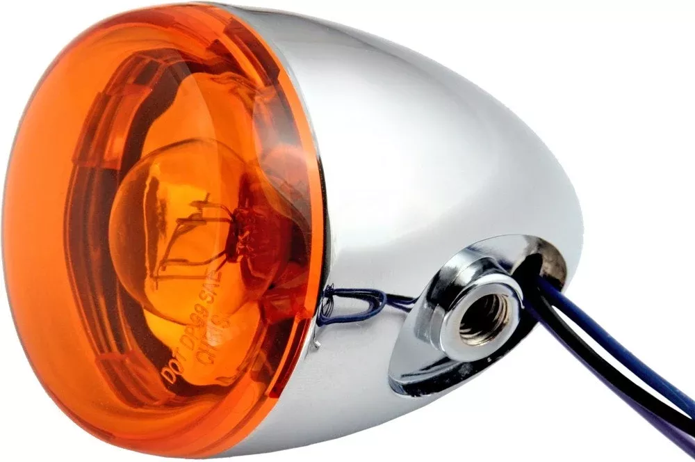 Chris Products 8887A Chrome Amber Bullet Style Turn Signal Assembly