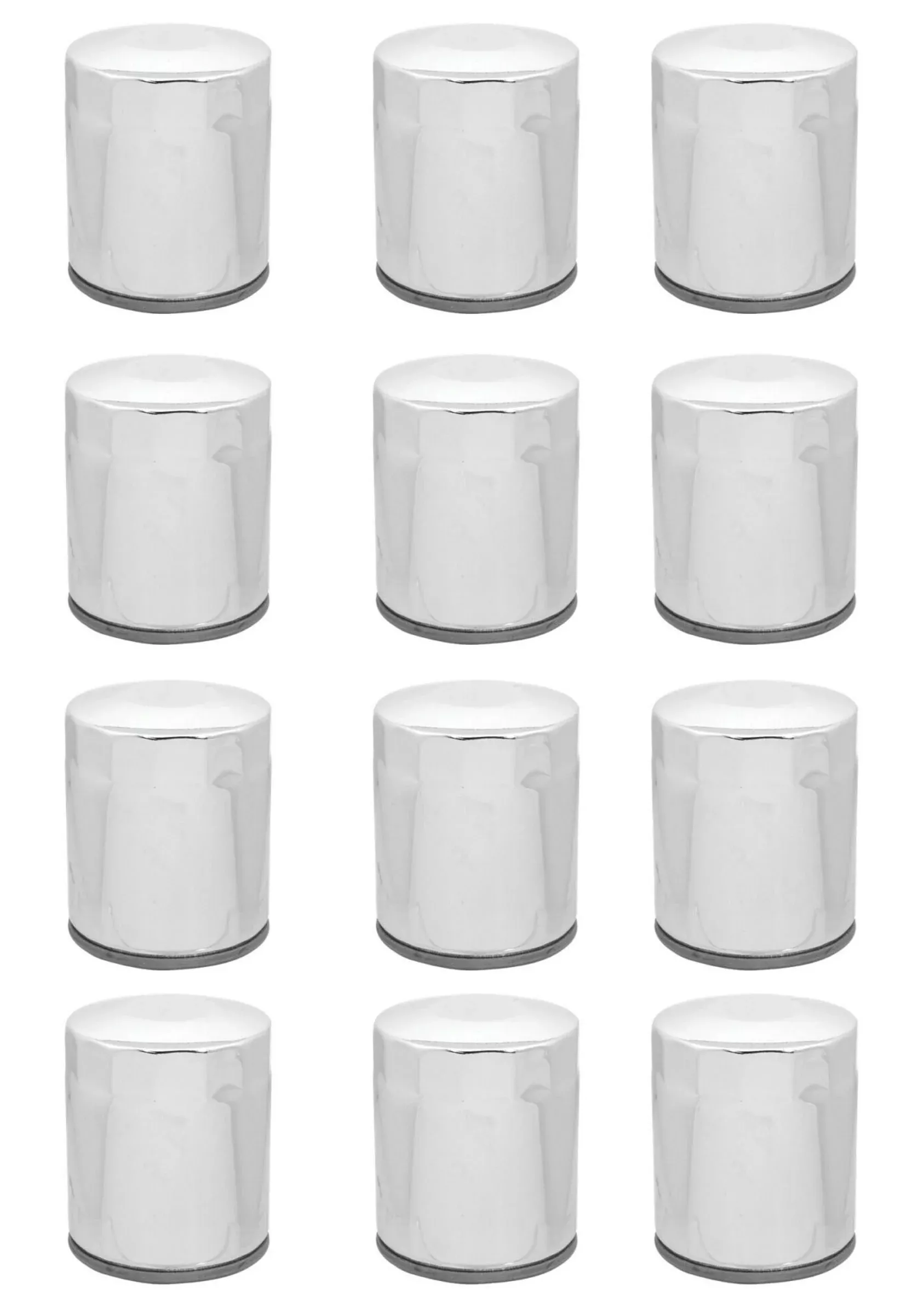 Chrome 10 Micron Oil Filter x12 Custom Chrome Harley Twin Cam M8 Repl 63798-99