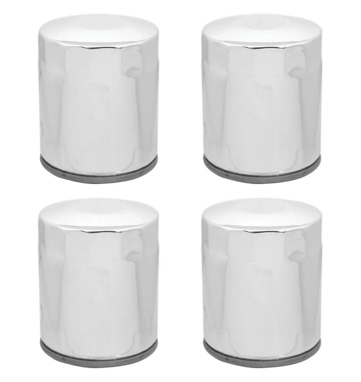 Chrome 10 Micron Oil Filter x4 Custom Chrome Harley Twin Cam M8 Repl 63798-99