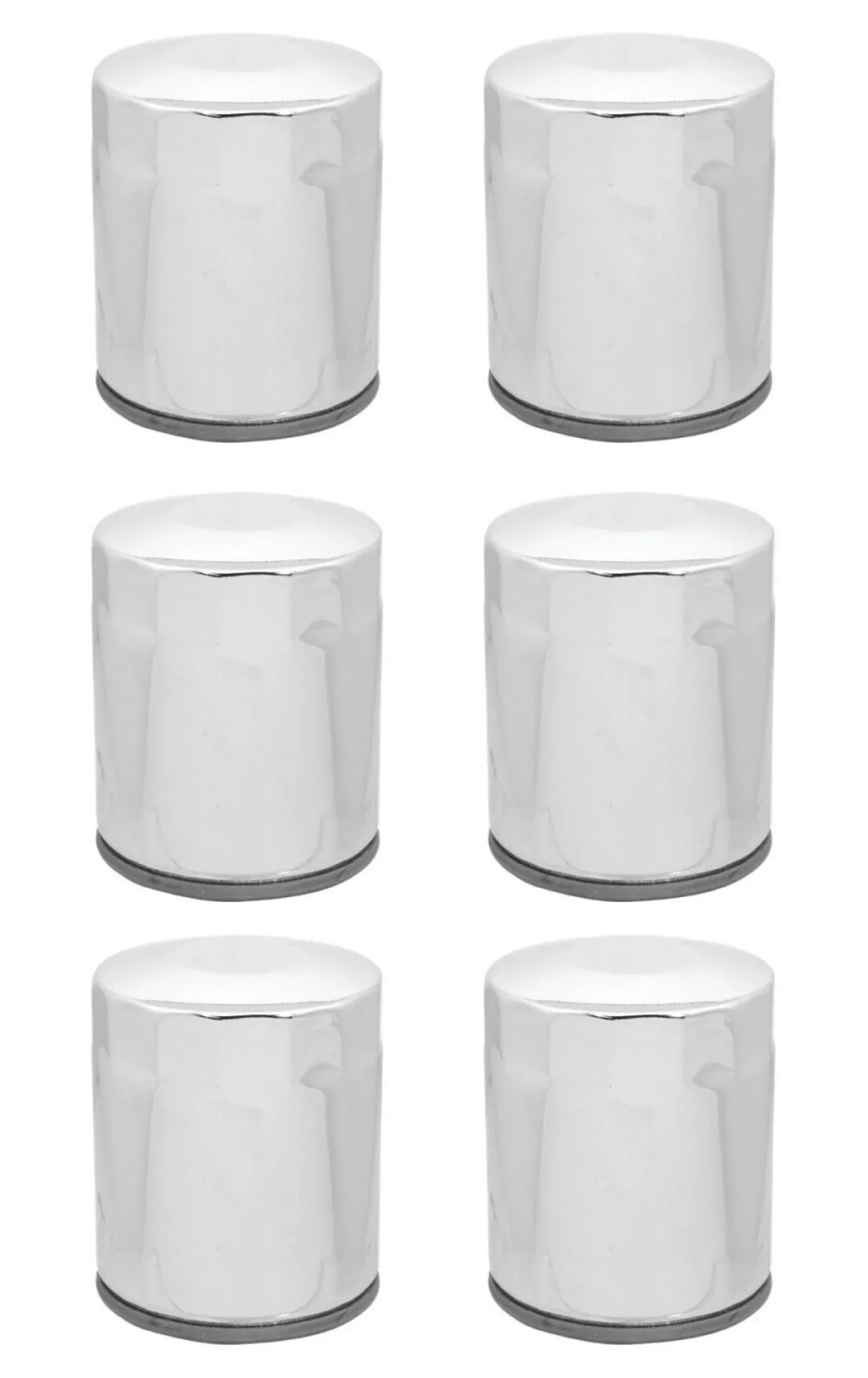 Chrome 10 Micron Oil Filter x6 Custom Chrome Harley Twin Cam M8 Repl 63798-99
