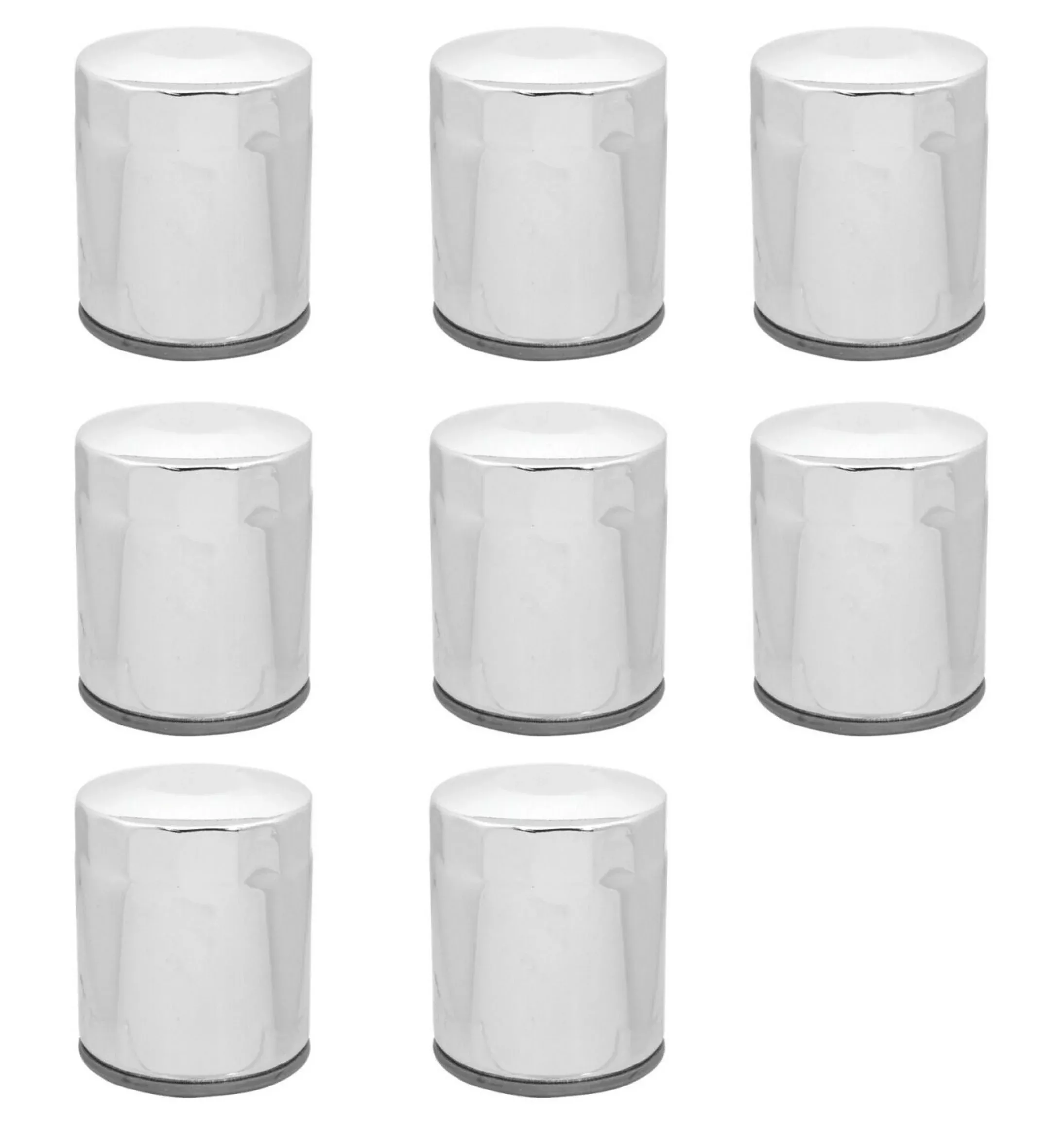 Chrome 10 Micron Oil Filter x8 Custom Chrome Harley Twin Cam M8 Repl 63798-99