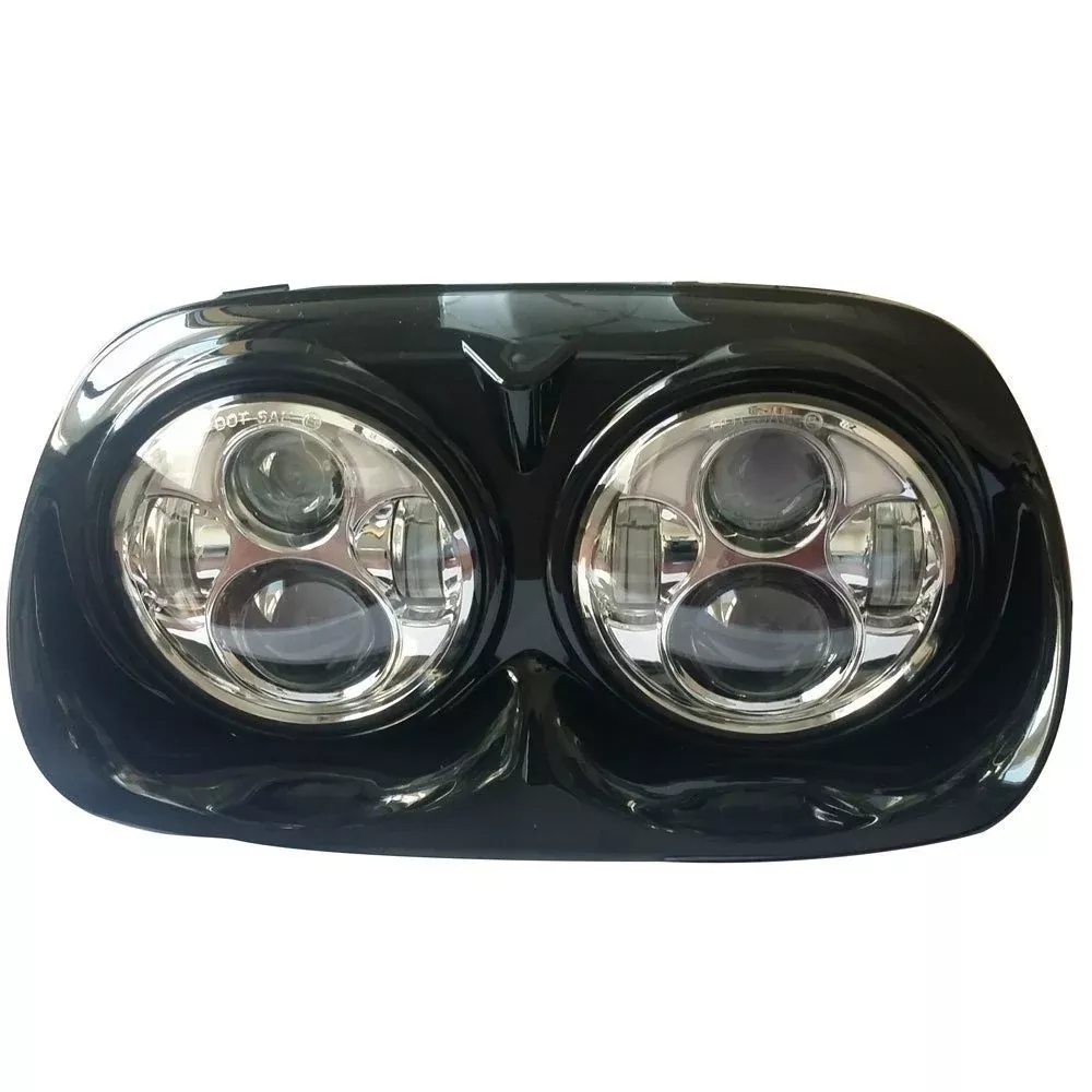 Chrome 5.75" 5-3/4" LED Headlight w/ Halo Ring 04-13 Harley Road Glide FLTR