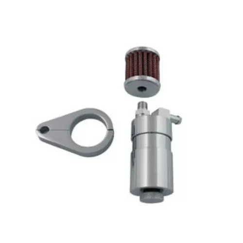 Chrome Engine Breather Oil Collector Catch Can Reservoir Tank Harley 40-0595