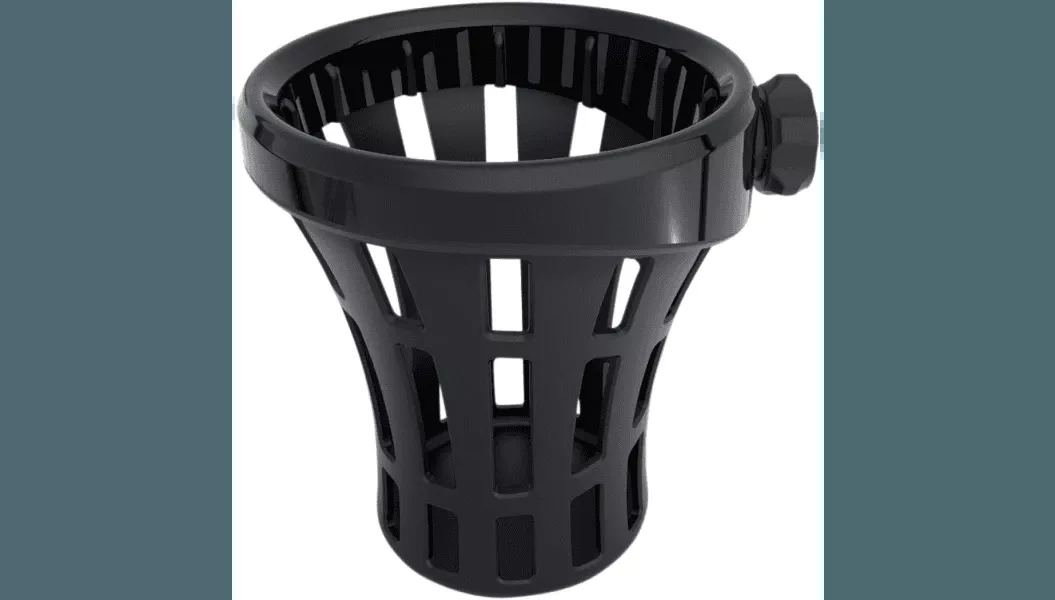 Ciro Big Ass Drink Holder for Harley Davidson Touring - Passenger with Ball Mount - Black