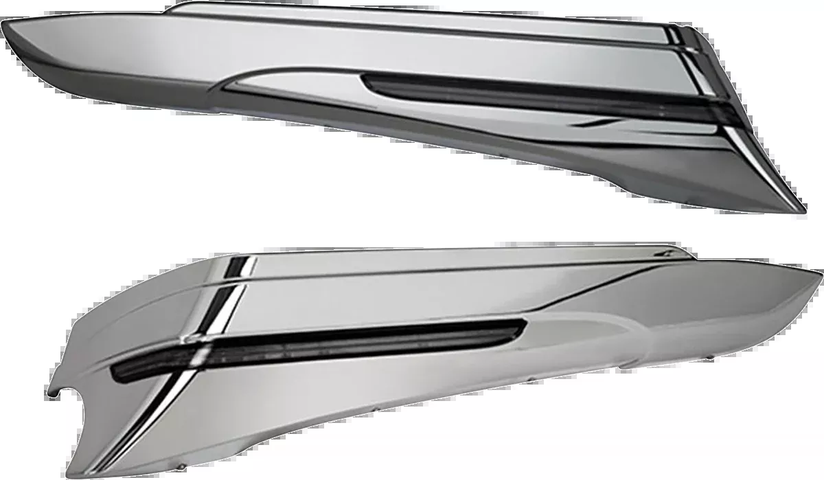 Ciro Chrome Rear Motorcycle Saddlebag Extensions 2014-2024 Harley Touring Models