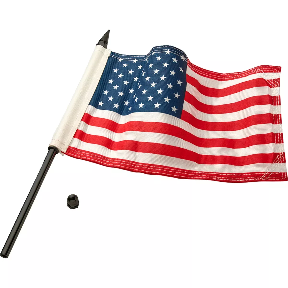 Ciro Flag Pole 12″ With 6″x9″ American Flag Satin Black – 70612 For Harley Touring 1998-2026