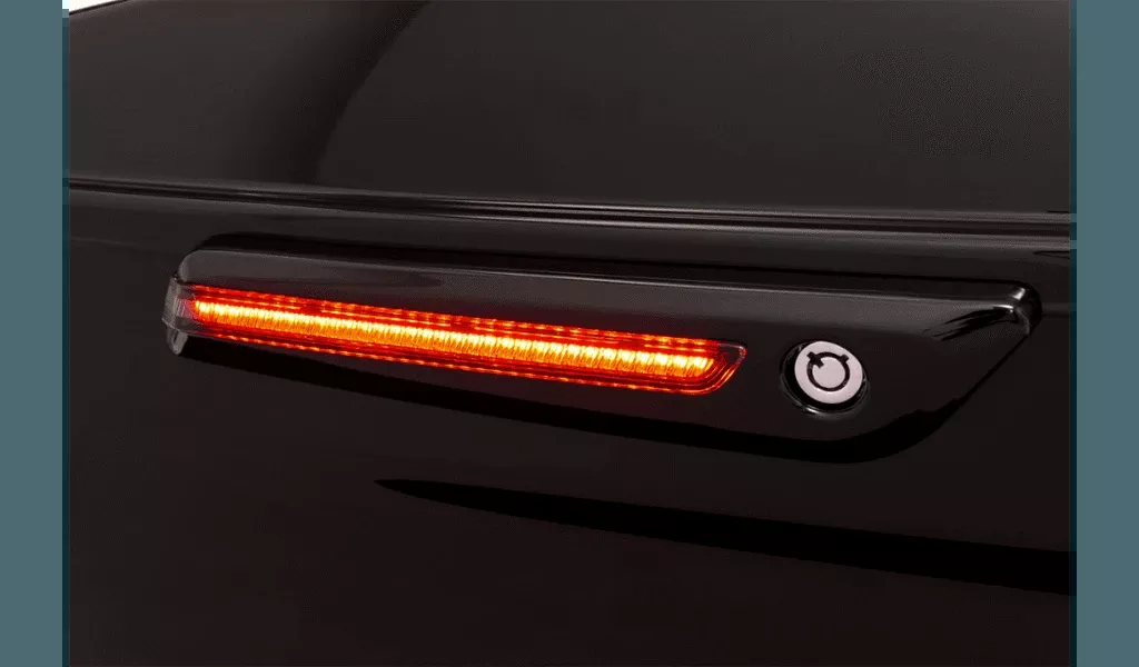 Ciro LED Saddlebag Hinge Covers for '14-21 Harley Davidson Touring - Light Smoke Lens, Black Housing