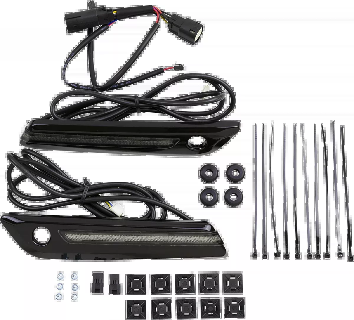 Ciro Rear LED Black Saddlebag Hinge Latch Covers 2014-2024 Harley Touring Models