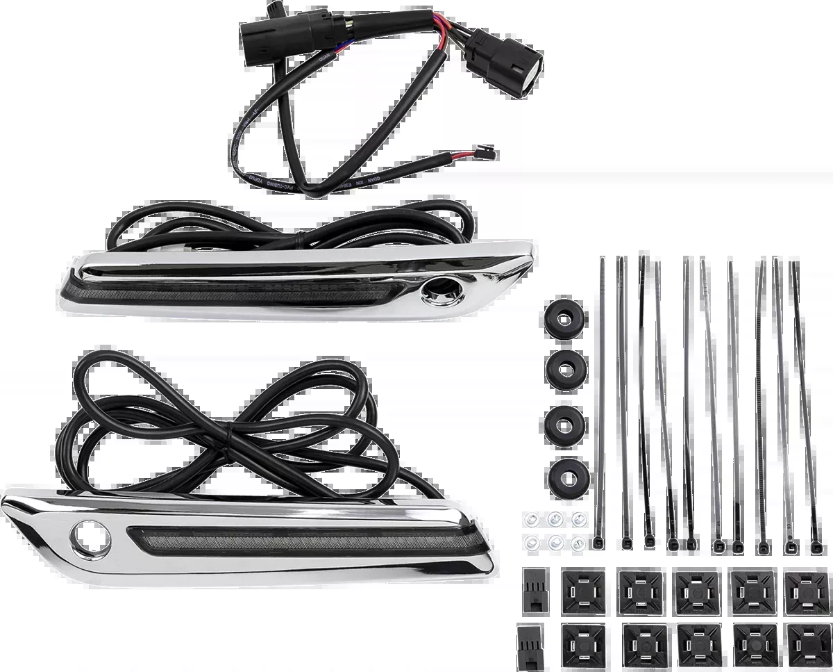 Ciro Rear LED Saddlebag Hinge Latch Covers 2014-2024 Harley Touring Models