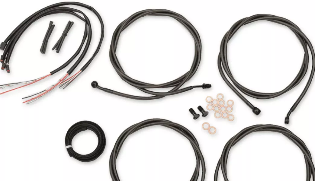 *CLEARANCE* LA Choppers Cable Kit – 12″ – 14″ Ape Hanger Handlebars – Midnight