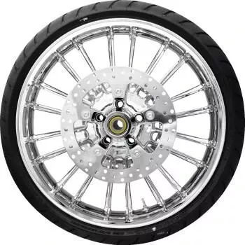 Coastal Moto 21" Atlantic Front Wheel/Tire Combination with TPMS Pre-Installed for '24-25 Harley Davidson Road Glide and Street Glide and '23-25 FLHXSE/​FLTRXSE w/ ABS - Chrome