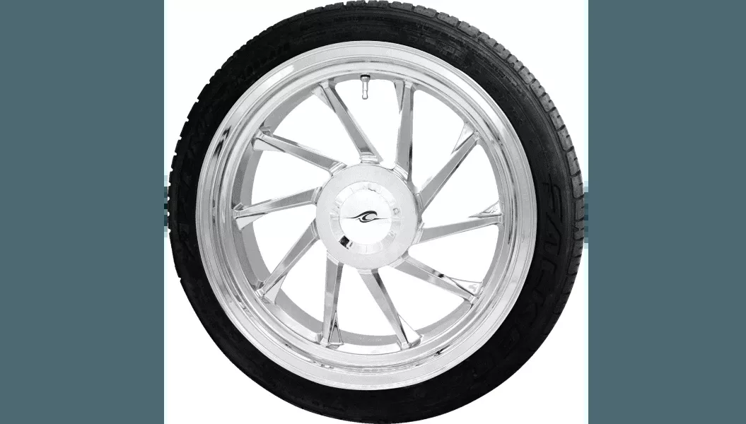 Coastal Moto Hurricane 3D Rear Right Wheel /Tire Combination for '09-24 Harley Davidson Trike - Chrome (18") | Falken Tire (215/45ZR18)