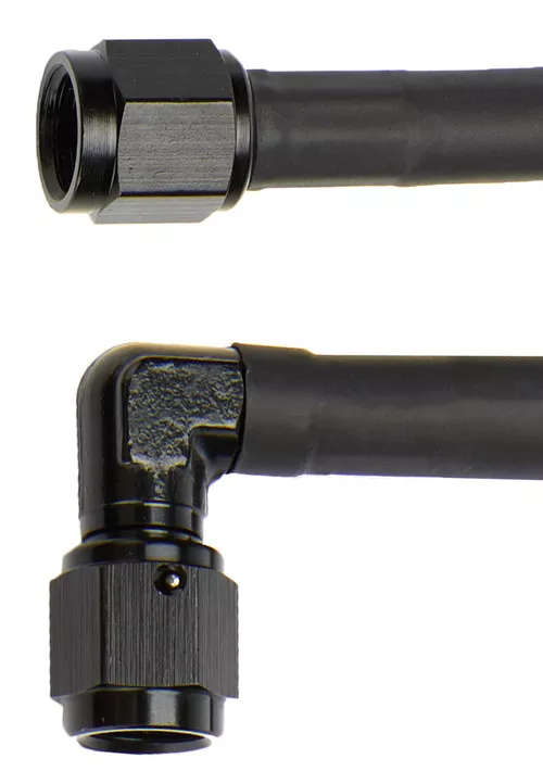 Coated Braided Line 12in #4 Hose -4 90 Degree/-4 Straight ALL48400