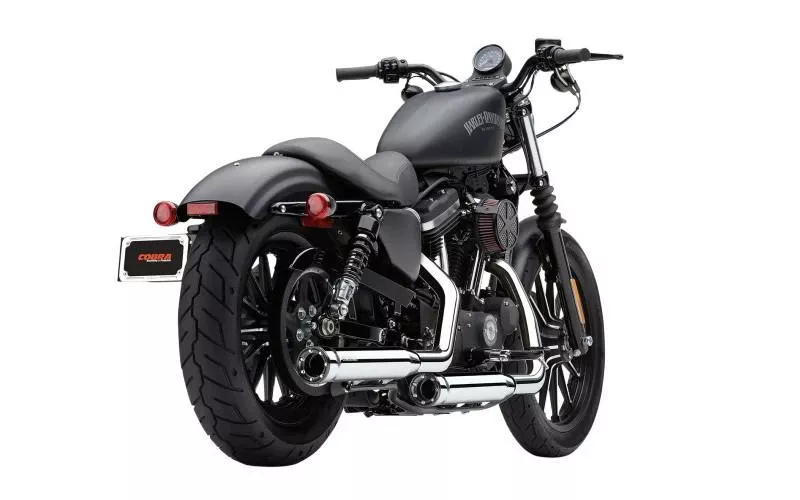 Cobra 3 inch Slip-On Mufflers w/ Racepro Tips for '07-17 FXST/B/C, FLSTC, FXCW/C, FXSB/SE -Black