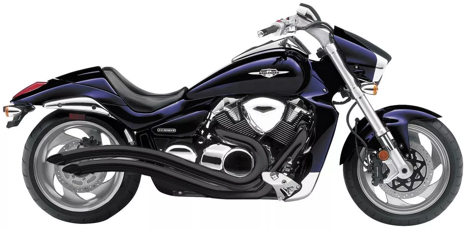 Cobra 3221B Black Speedster Swept 2 into 2 Exhaust System Boulevard M109R 06-14